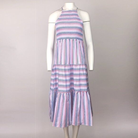 ZARA STRIPES MAXI DRESS HALTER - Picture 4 of 10
